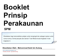 Jenis kos dan kerja dalam proses. Booklet Prinsip Perakaunan Spm