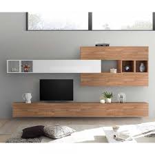Moderne Wohnwand Carleen In Weiss Hochglanz Und Nussbaum Optik Hangend Wohn Esszimmer Wohnzimmerschranke Wohnen