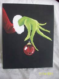 The Grinch Hand Painted Canvas 16x20 Painting Crafts Christmas Canvas Hand Painted Canvas