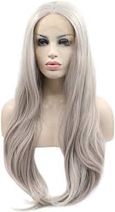 Amazon.com : Melody Long Natural Straight Wigs For Women Hair Silver Grey  Wigs Synthetic Grey Lace Front Wigs Heat Resistant Fiber Hair Wigs Platinum  ...