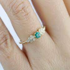 Emerald Engagement Ring Vintage Diamonds Diamond And Emerald Etsy Vintage Emerald Engagement Ring Emerald Wedding Rings Simple Unique Engagement Rings