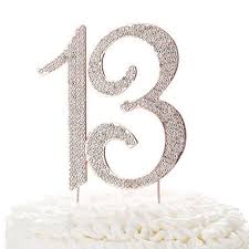 Birthday Rose Gold Cake Topper 13 Cake Topper For 13th Birthday Party Rhinestone Metal Number Rose Gold 13th Birthday Birthday Cake Toppers Birthday Cake Roses