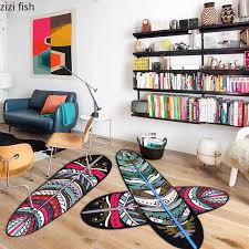‌ 47,50 € / m². Exotische Feder Form Teppich Schlafzimmer Decke Foyer Decke Waschbar Wohnzimmer Teppich Schlafzimmer Teppich Teppich Aliexpress