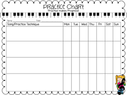 Instrumental Practice Chart Worksheets Teaching Resources