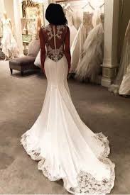 Gorgeous Lace Appliques Mermaid Wedding Dress Button Back Products 27dress Com Elegan Sheer Wedding Dress Wedding Dress Buttons Lace Mermaid Wedding Dress