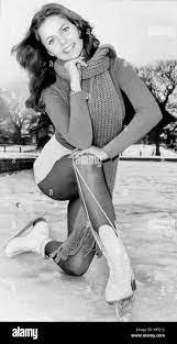Model Joanne Latham on the ice at Tettenhall Pool in Wolverhampton 1977  Stock Photo - Alamy