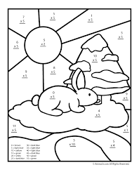 Snow Bunny Winter Themed Multiplication Worksheet Woo Jr Kids Activities Multiplication Worksheets Math Coloring Worksheets Color Worksheets