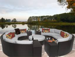 Medley 11 Piece Sectional Seating Group With Cushions Reviews Allmodern Wicker Patio Furniture Set Outdoor Sofa Sets Patio Furniture Sets