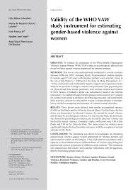 Pdf Validity Of The Who Vaw Study Instrument For Estimating Gender Based Violence Against Women