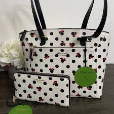 See why fashionistas trust tradesy for guaranteed authentic kate spade totes at up to 90% off. Kate Spade Bags Disney Kate Spade Minnie Mouse Icon Tote Set Bnwt Poshmark