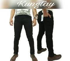 Jeans Size 35 36 37 38 Big Jumbo Skinny Pensil Denim Celana Pria Panjang Bio Blitz On Model Hitam Blue Black Navy Warna Fashion Bah Black Jeans Pants Black