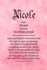 Meaning Of The Name Nicole Girl Names With Meaning Meaning Of Your Name Names With Meaning