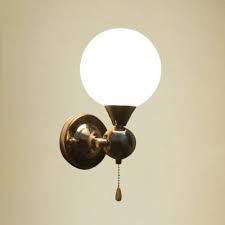01225 704442 lighting by room Pull Chain Switch Chrome Finish Wall Sconce With White Globe Shade Wall Sconces Wall Sconces Bedroom Vintage Wall Sconces