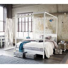Hemelbed 160x200 In Gebroken Wit Grenenhout Celeste Letto A Baldacchino Decorazione Camera Da Letto Panche Per Camera Da Letto