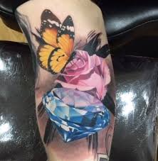Tatowierung Schmetterling Diamant Rose Gem Tattoo Butterfly Tattoo Diamond Tattoos