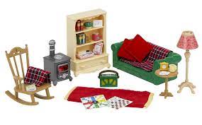 You also get other items like a comfortable couch and arm chairs, a coffee maker, telephone, clock, newspapers and much more. Amazon Com Sylvanian Families Cosy Living Room Set Toys Games Sylvanian Families Cosy Living Room Calico Critters Families