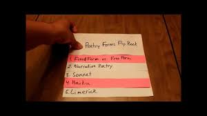 poetry forms flip book youtube