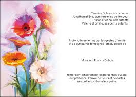 Carte De Remerciements Obseques Theme Fleurs Jardin Fleuri Carte Remerciement Carte De Remerciement Deces Remerciement Deuil