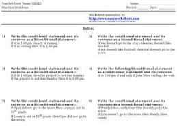 In mathematics, we take both converse and inverse as an associated concept in creating conditional statements. Biconditional Statements Lesson Plans Worksheets