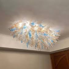 Modern Led Ceiling Lights For Living Room Bedroom Ac85 265v Flower Murano Glass Ceiling Chandelier White Blue Ceiling Lamp Fixtures Pendant Lighting Shades Pendant Fixture From Zenstore1213 1 899 5 Dhgate Com