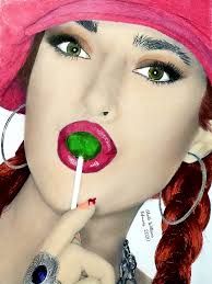 Lollipops color pencils and white marker art