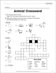 So next time you want to boost your child's knowledge about winter, adjectives, division or ocean animals, print out our crossword puzzles and add a little joy to the usual homework routine. Long Vowels Animal Crossword Printable Skills Sheets Crossword Puzzles