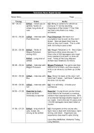 Tv News Report Script Example Tv News Screenplay Format Script