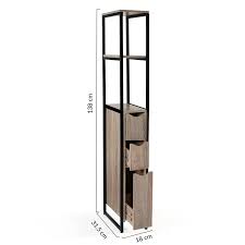 Découvrez l'offre titanium plastiken armoire 3 portes avec étagères + penderie l105 x p44 x h176 cm beige et taupe gamme titanium intérieur/extérieur pas cher sur cdiscount. Meuble Wc Industriel Bois Et Metal Avec Etageres Et 3 Portes Id Market