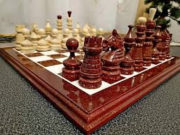 Wooden Chess Set Brown Gold Board Pieces Gift For Etsy In 2020 Wooden Chess Set Wooden Chess Chess Set