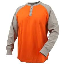 Long sleeve henley is great! Black Stallion Tf2520 Flame Resistant Cotton Jersey Henley Long Sleeve T Shirt Gray Orange Medium