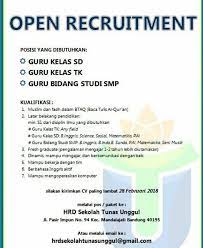 Loker untuk anak sekolah daerah majalengka : Lowongan Kerja Sekolah Tunas Unggul Bandung Jl Pasir Impun 2021