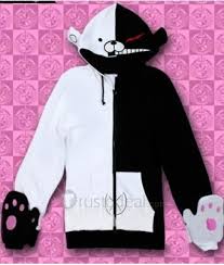 Black And White Teddy Bear Anime Danganronpa Trigger Happy Havoc Gijinka Monokuma Teddy Bear Black And White Hoodie Cosplay Cost Danganronpa Trigger Happy Havoc Trigger Happy Havoc Danganronpa