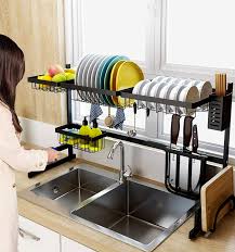 over the sink dish drying rack