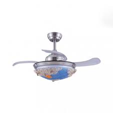 Rated 4.5 out of 5 stars. 36 42 Inch Shell Led Ceiling Fan Dining Room Mediterranean Style Frequency Conversion Semi Flush Mount Light With Controller Takeluckhome Com