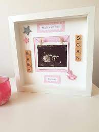Baby Girl Scan Photo Frame Personalised Baby Shower Keepsake With Scrabble Letters With Images Baby Shower Keepsakes Baby Box Cute Newborn Baby Girl