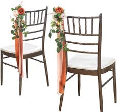 Maybe you would like to learn more about one of these? Buy Ling S Moment Wedding Aisle Chair Decorations Set Of 8 Pew Flowers With Tails For Wedding Ceremony Chair Decorations Burnt Orange Online In Indonesia B08dtcp52j