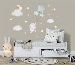 Elephant Wall Decals Boy Baby Room Wall Stickers Balloon Wall Stickers Elephant Wall Decoration Nursery Wall Art Boy Elephant Wall Decor Boy Nursery Wall Decal Sticker Baby Boy Wall Decals For Nursery