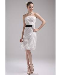 Black and white wedding dress, short bridal dress with lace, sleeved lace wedding dress, french wedding dress with sleeves from alencon lace tonena 5 out of 5 stars (157) $ 979.51 free shipping add to favorites women backless white dress, cottagecore dress, boho maxi beach dress, gypsy festival dress, v neck boho maxi dress, women summer. Elegant Reception Short Wedding Dresses With Color White With Black Sash Style Op4048 139 8 Gemgrace Com