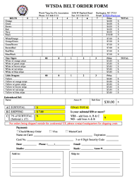 Over the years some former norris black belts have gone on to further modify the. Fillable Online Wtsda Belt Order Form The World Tang Soo Do Association Fax Email Print Pdffiller