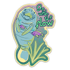 Go With The Flow Vinyl Sticker Sipsey Wilder Show off your majestic mermaid curves with this real mermaids have curves funny manatee design! sipsey wilder