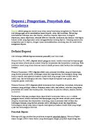 Depresi adalah keadaan ekonomi yang mengalami resesi berkepanjangan sehingga mengakibatkan sektor ekonomi tersebut melemah. Depresi Pengertian Penyebab Dan Gejalany