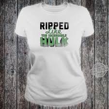 Marvel Ripped Like The Incredible Hulk Gym Text Shirt