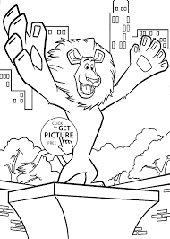Also look at our large collection of cartoon coloring pages for preschool, kindergarten and grade school children. Alex Madagascar Coloring Pages For Kids Printable Free Coloing 4kids Com