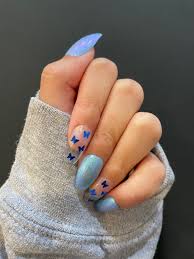 Maybe you would like to learn more about one of these? Press On Nails Blue Iridescent Butterflies Etsy In 2021 Blue Nails Short Square Acrylic Nails Blue Acrylic Nails