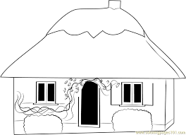 Free printable cottage coloring page and download free cottage coloring page along with coloring pages for other activities and coloring sheets Small Cottage House Coloring Page For Kids Free Cottage Printable Coloring Pages Online For Kids Coloringpages101 Com Coloring Pages For Kids