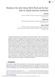 Check spelling or type a new query. Pdf Blowing In The Wind Using North Wind And The Sun Texts To Sample Phoneme Inventories
