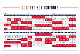 2017 Printable Schedule Mlb Com Red Sox Red Sox Game Calendar Template