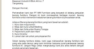 Surat penawaran barang pt prima nusantara. Contoh Surat Penawaran Barang Furniture Nusagates