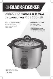 Black And Decker Rice Cooker Manual Rc514 Arrocera Multiuso De 24 Tazas 24 Cup Multi Use Rice Manualzz
