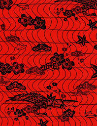 Black And Red Pattern Japanese Washi Paper Store Japanese Paper Art Design Japanese Prints